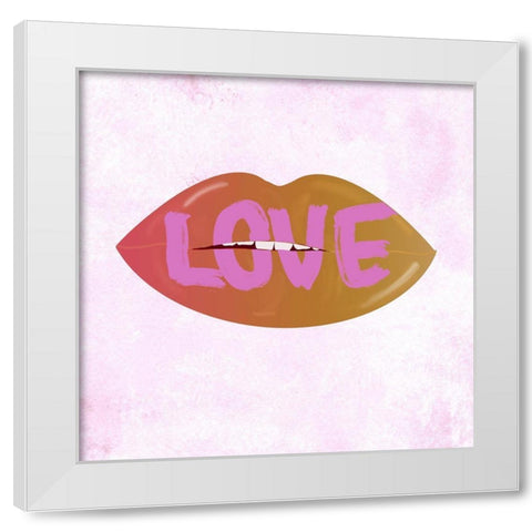 Love White Modern Wood Framed Art Print by Singleton, Ashley