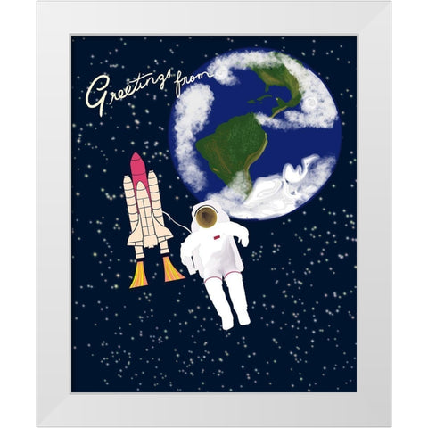 Greetings White Modern Wood Framed Art Print by Singleton, Ashley