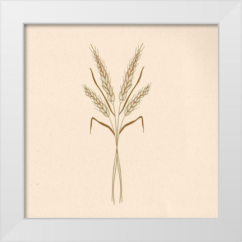 Wheat Stalks White Modern Wood Framed Art Print by Singleton, Ashley