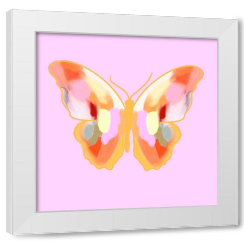Bright Butterfly II White Modern Wood Framed Art Print by Singleton, Ashley