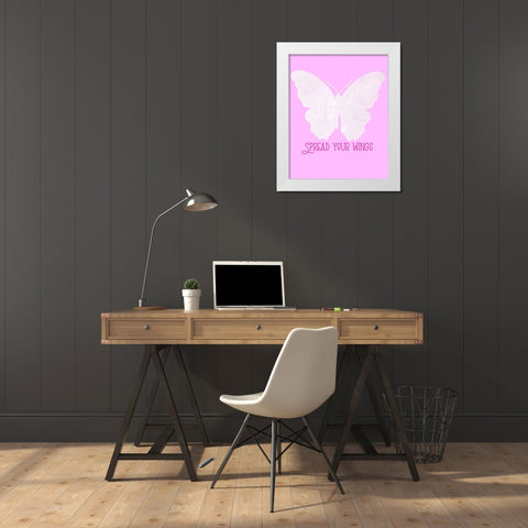 Bright Butterfly IV White Modern Wood Framed Art Print by Singleton, Ashley