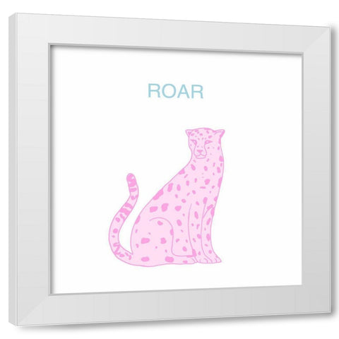 Roar White Modern Wood Framed Art Print by Singleton, Ashley