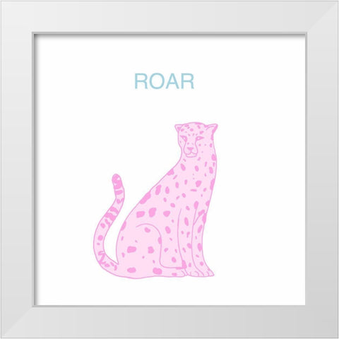 Roar White Modern Wood Framed Art Print by Singleton, Ashley