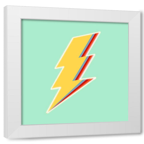 Lightning Bold White Modern Wood Framed Art Print by Singleton, Ashley
