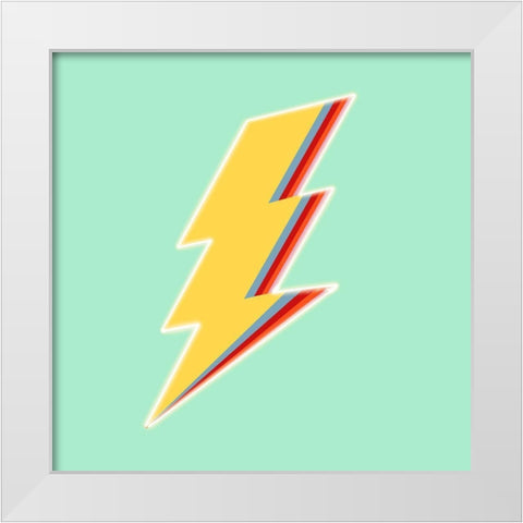 Lightning Bold White Modern Wood Framed Art Print by Singleton, Ashley