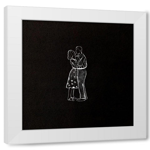 Dancing Couple White Modern Wood Framed Art Print by Singleton, Ashley