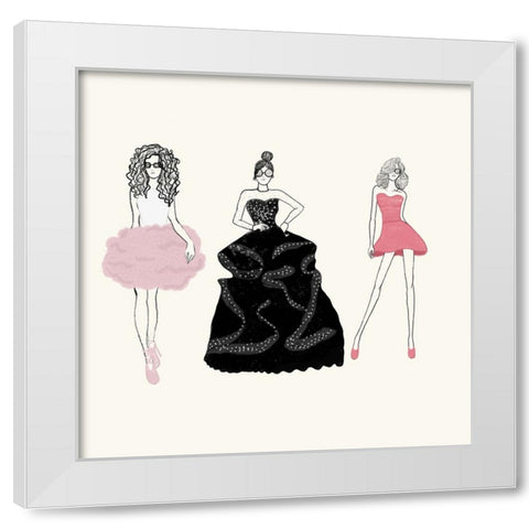 Fashion Show White Modern Wood Framed Art Print by Singleton, Ashley