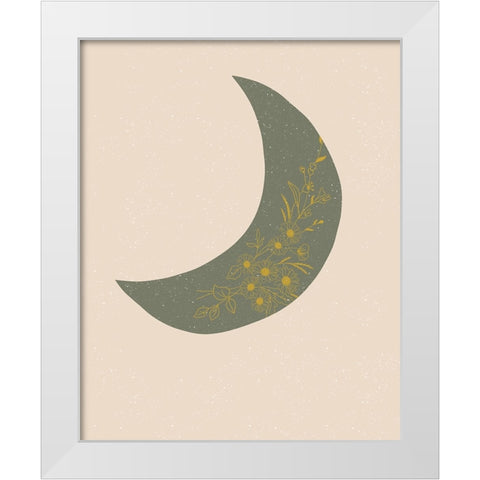 Moon White Modern Wood Framed Art Print by Singleton, Ashley
