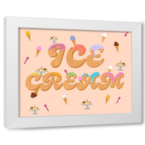 Ice Cream White Modern Wood Framed Art Print by Singleton, Ashley
