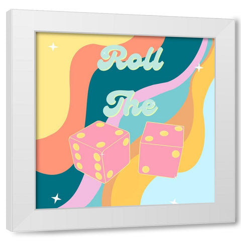 Roll the Dice White Modern Wood Framed Art Print by Singleton, Ashley