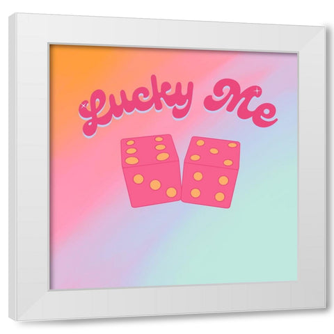 Lucky Dice White Modern Wood Framed Art Print by Singleton, Ashley