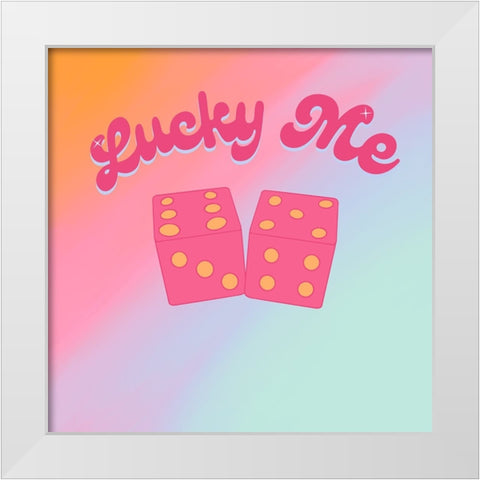 Lucky Dice White Modern Wood Framed Art Print by Singleton, Ashley