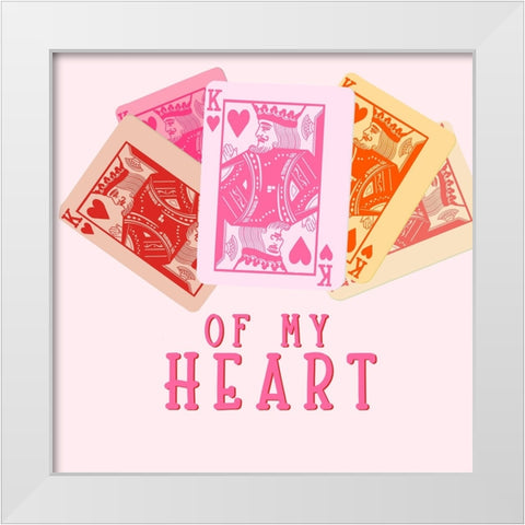 King of my Heart White Modern Wood Framed Art Print by Singleton, Ashley