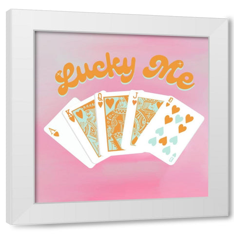 Royal Flush White Modern Wood Framed Art Print by Singleton, Ashley