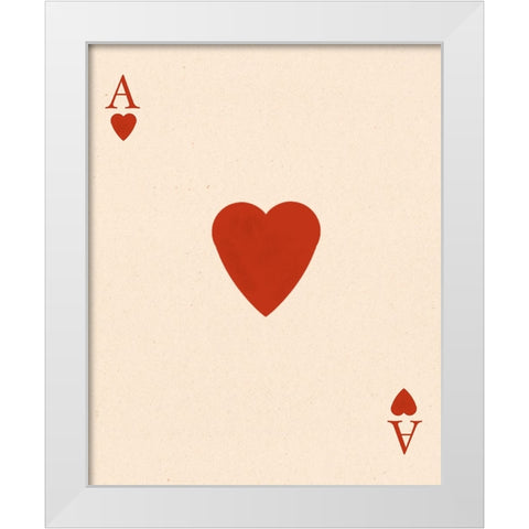 Ace of Hearts White Modern Wood Framed Art Print by Singleton, Ashley
