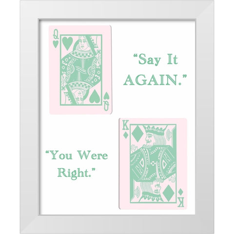 King and Queen White Modern Wood Framed Art Print by Singleton, Ashley