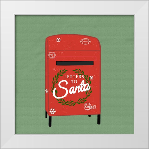 Christmas Mailbox White Modern Wood Framed Art Print by Singleton, Ashley