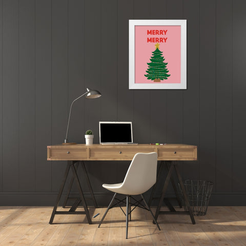 Merry Merry White Modern Wood Framed Art Print by Singleton, Ashley