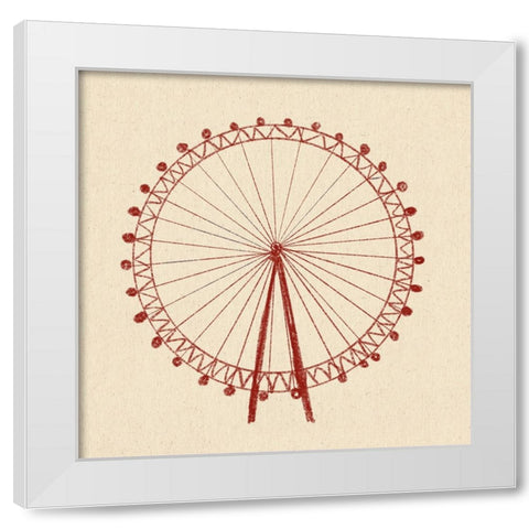 London Eye White Modern Wood Framed Art Print by Singleton, Ashley