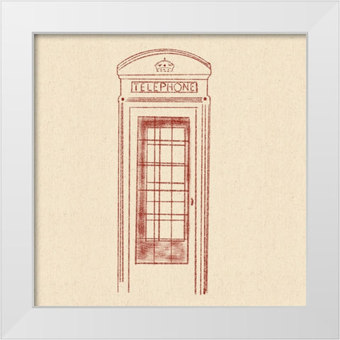 Phone Booth White Modern Wood Framed Art Print by Singleton, Ashley