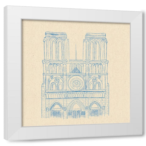 Notre Dame White Modern Wood Framed Art Print by Singleton, Ashley