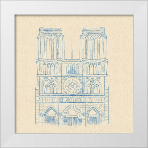 Notre Dame White Modern Wood Framed Art Print by Singleton, Ashley
