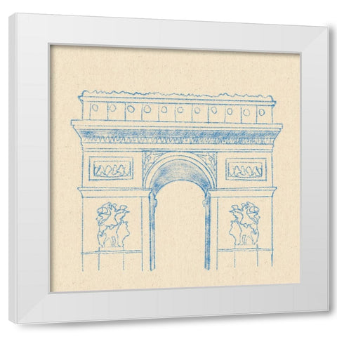Arc de Triomphe White Modern Wood Framed Art Print by Singleton, Ashley