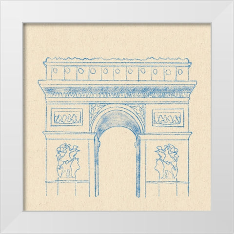 Arc de Triomphe White Modern Wood Framed Art Print by Singleton, Ashley