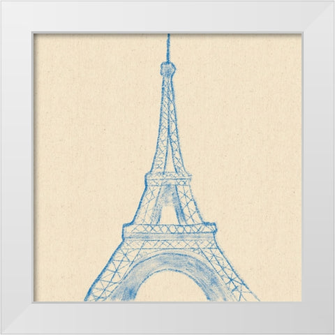 Eiffel Tower White Modern Wood Framed Art Print by Singleton, Ashley
