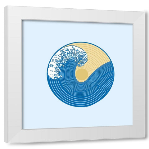 Wave White Modern Wood Framed Art Print by Singleton, Ashley