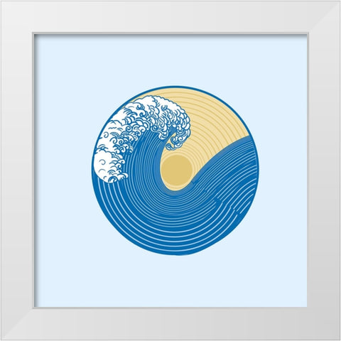 Wave White Modern Wood Framed Art Print by Singleton, Ashley