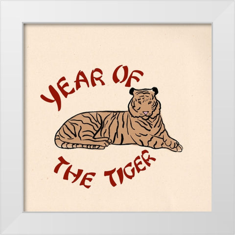 Year of the Tiger II White Modern Wood Framed Art Print by Singleton, Ashley