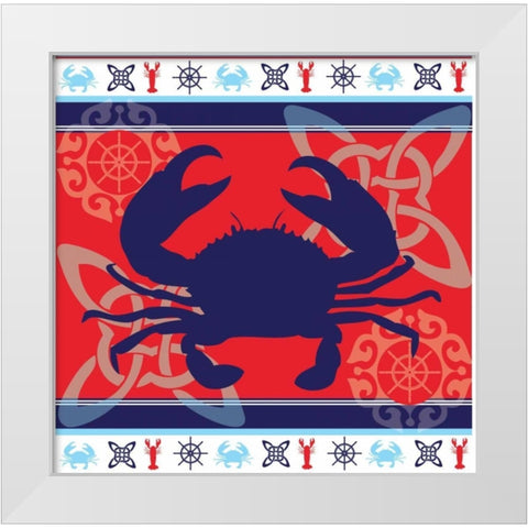 Ahoy XI White Modern Wood Framed Art Print by ND Art and Design