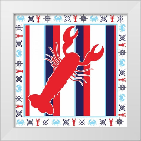 Ahoy XVI White Modern Wood Framed Art Print by ND Art and Design