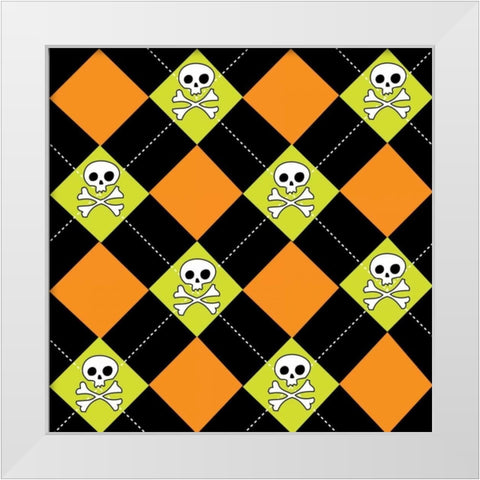 Angst Pumpkin IV White Modern Wood Framed Art Print by ND Art and Design