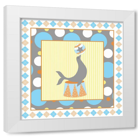 Baby Big Top VI Blue White Modern Wood Framed Art Print by ND Art and Design