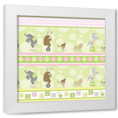 Baby Big Top VIII Pink White Modern Wood Framed Art Print by ND Art and Design