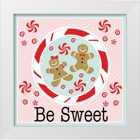 Be Sweet VI White Modern Wood Framed Art Print by ND Art and Design