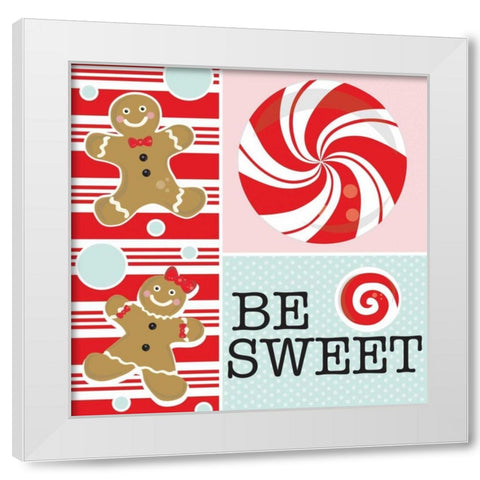 Be Sweet IX White Modern Wood Framed Art Print by ND Art and Design