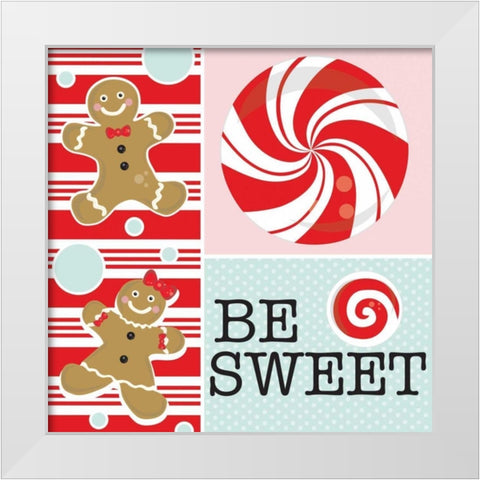 Be Sweet IX White Modern Wood Framed Art Print by ND Art and Design