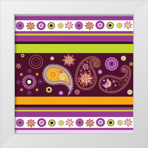 Boho Chic Amethyst VII White Modern Wood Framed Art Print by ND Art and Design