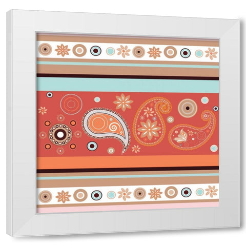 Boho Chic Rust VII White Modern Wood Framed Art Print by ND Art and Design