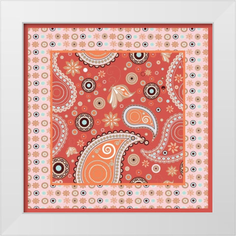 Boho Chic Rust X White Modern Wood Framed Art Print by ND Art and Design