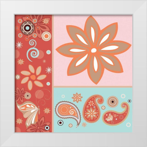 Boho Chic Rust XI White Modern Wood Framed Art Print by ND Art and Design