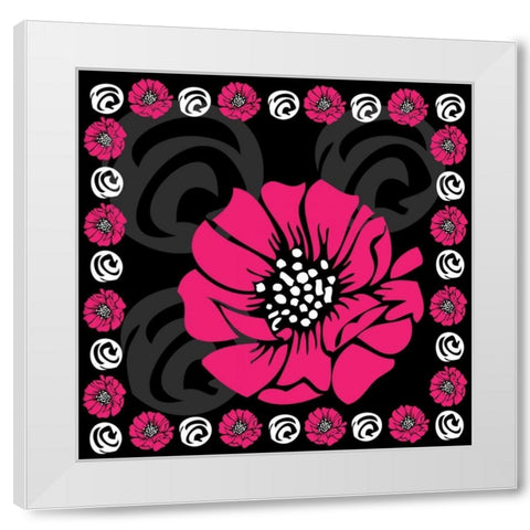 Bold Pink Flower X White Modern Wood Framed Art Print by ND Art and Design