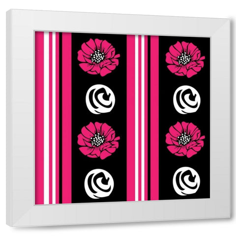 Bold Pink Flower XII White Modern Wood Framed Art Print by ND Art and Design