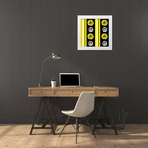 Bold Yellow Flower XII White Modern Wood Framed Art Print by ND Art and Design