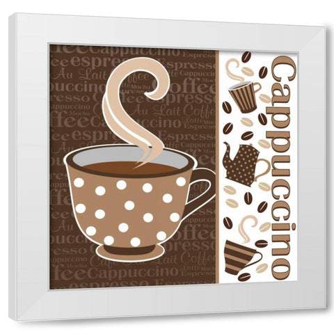 Cafe Au Lait Cocoa Latte IV White Modern Wood Framed Art Print by ND Art and Design