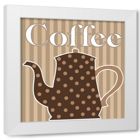 Cafe Au Lait Cocoa Latte V White Modern Wood Framed Art Print by ND Art and Design