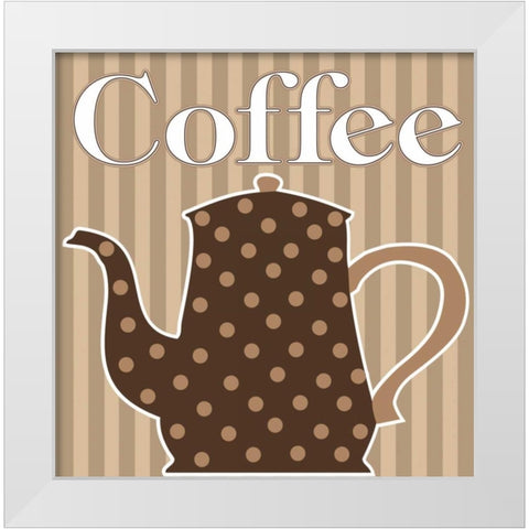 Cafe Au Lait Cocoa Latte V White Modern Wood Framed Art Print by ND Art and Design
